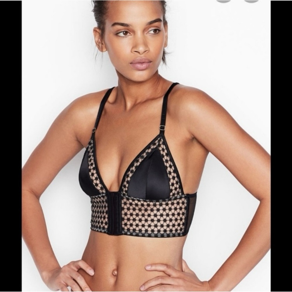 Victoria Secret Luxe Starbust Triangle Strappy Bralette- size L